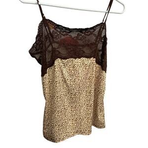 Jones New York Cami Top Size Large Lacy Leopard